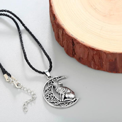 Collier Loup Lune (Acier)